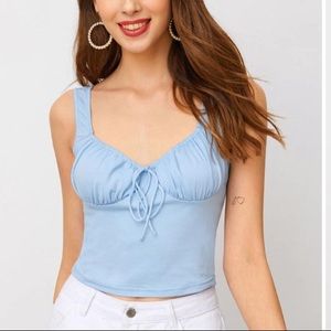 NWOT blue crop top